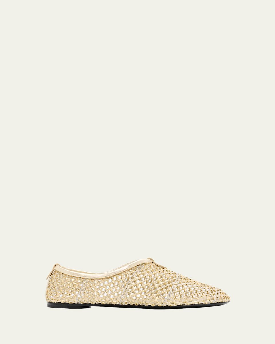 Floaty Metallic Fishnet Ballerina Flats